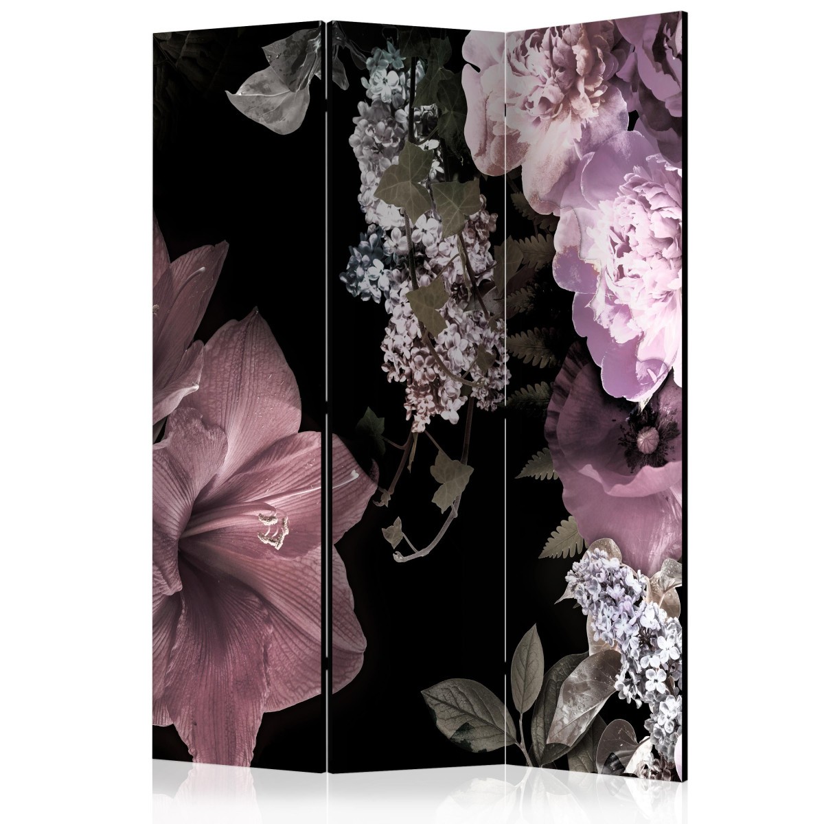 Paravent 3 volets d'architecte Flowers From the Past en toile canvas de qualité