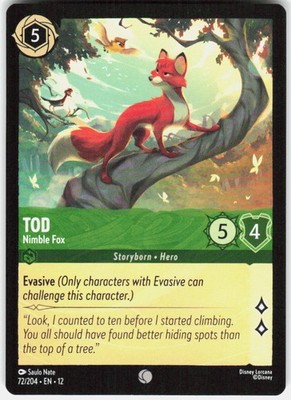 Tod Nimble Fox 72/204 Wilds Unknown Disney Lorcana