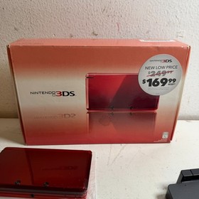 Nintendo 3DS CTR-001 Flame Red Handheld Video Gaming Console with Accessories