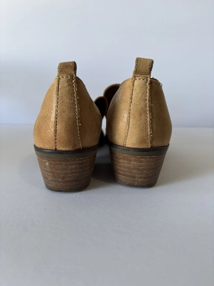 Мокасины женские Lucky Brand Mahzan желтовато-коричневые замшевые без задника на блочном каблуке 8,5 М/38,5 - Изображение 3 из 4