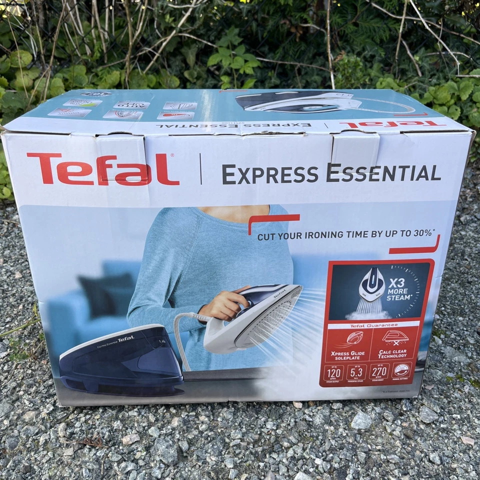 Tefal SV6116G0 Dampfbügelstation Bügeleisen Express Essential 2200W Weiß & Blau - Bild 4 von 4