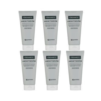 6x Swedish Armed Forces Men Face Cream 60ml Unscented Matte Finish
