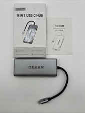 QGeem Docking Station with HDMI 4K, 9 in 1 USB C Hub, 1000Mbps LAN, 100W PD, US