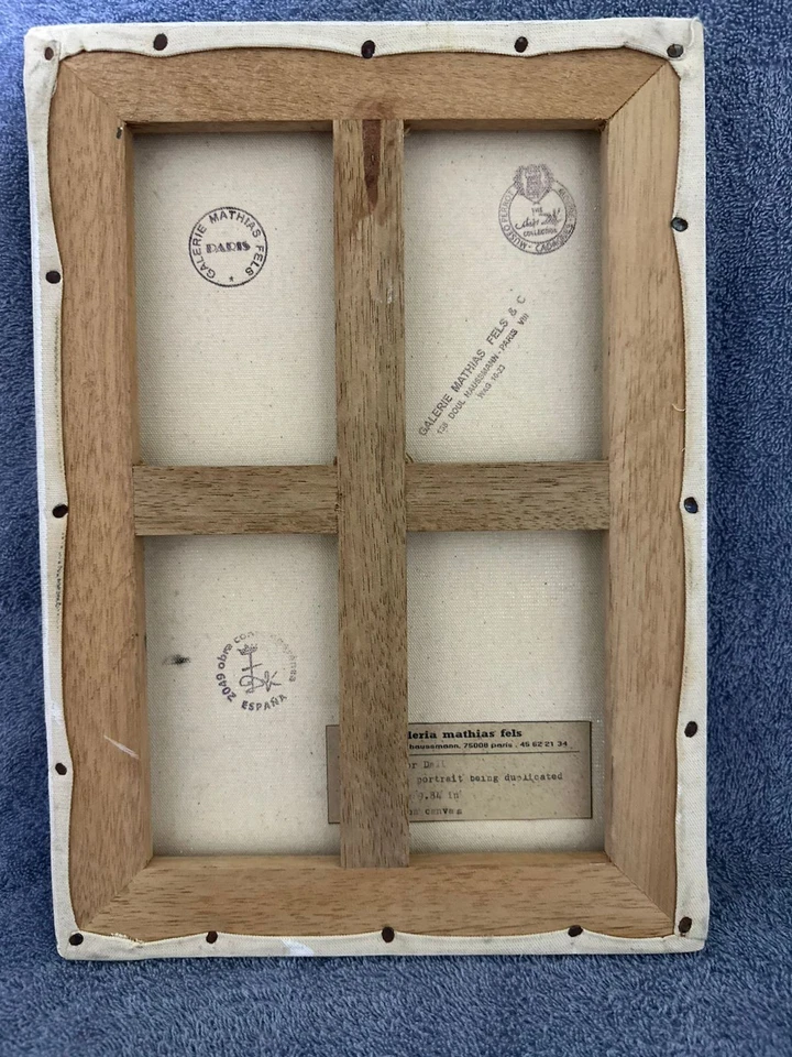 Cuadro SALVADOR DALÍ óleo sobre lienzo firmado estampado vintage Foto 2 de 4