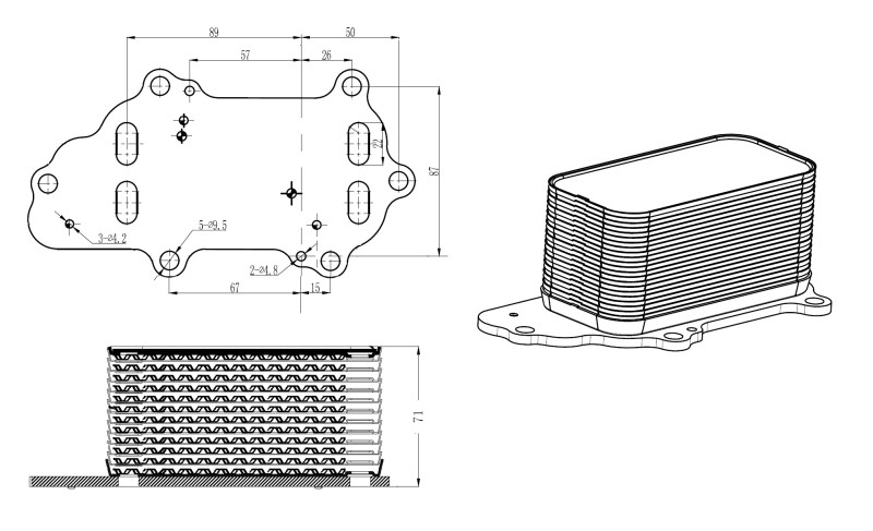 NRF 31848 Oil Cooler, engine oil for CHRYSLER,JEEP