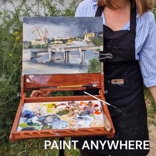 Caballete portátil Pochade Box 14x10 pulgadas Plein Air caja de pintura de viaje para pintor