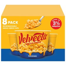 Velveeta Shells & Cheese Original Microwaveable 8 Count (Pack of 1), yellow