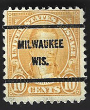Scott# 642 10c James Monroe precancel - MILWAUKEE WIS.  (B-11)