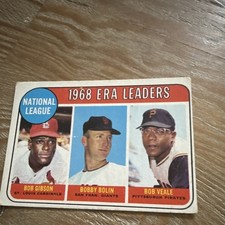 Topps 1969 ERA Leaders National League #8 Bob Gibson Bob Bolin Bob Veale MLB