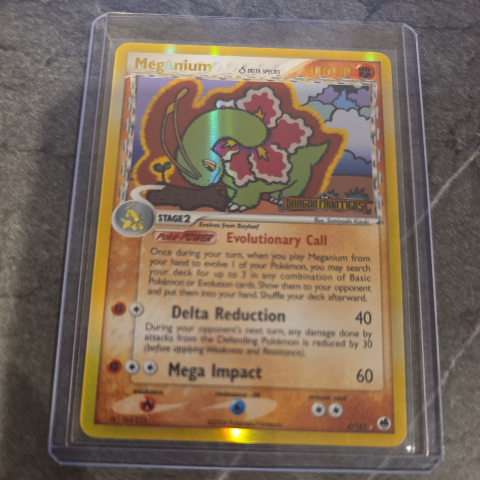 Vintage Meganium 4/101 Dragon Frontiers STAMPED Holo Pokemon TCG Card LP