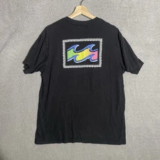 Billabong Crayon Wave Men Short sleeve Graphic T shirt Black Size Large Surf
