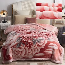 Double Layer Fleece Blanket Silky Soft Cozy 4.4/6.6/7.7 lb Heavy Bed Blanket