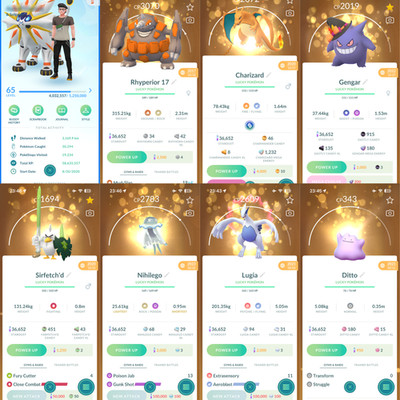 Pokémon Acc Go Lvl 65/ 2020/ 689 Shiny/ 252 Legendary/ 33 Mythical / 92 Event