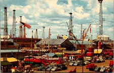 International Oil Exposition Oil Derricks Cars Amarillo Texas Postcard