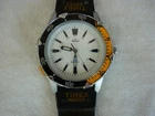 VINTAGE TIMEX INDIGLO QUARTZ WATCH MENS WHITE DIAL SPORT FOR PARTS REPAIR