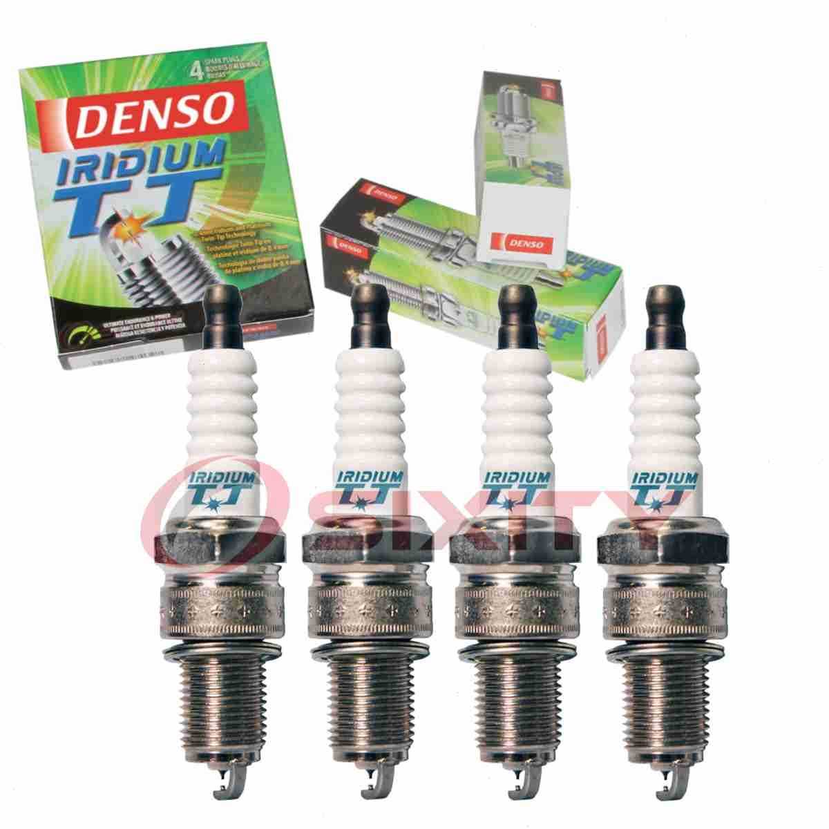 4 pc Denso Iridium TT Spark Plugs for 1990-1991 Yugo Cabrio 1.3L L4 Ignition ue