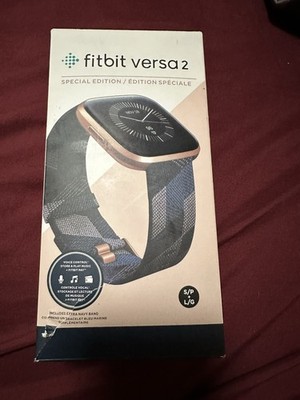 Fitbit Versa 2 Special Edition Health and Fitness Smart Watch Navy and Pink