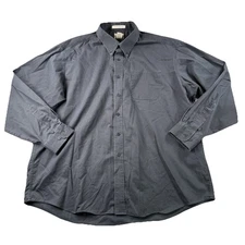 LL Bean Shirt Mens XXL Button Up Wrinkle Resistant Pocket Faded Black Workwear