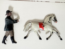 1880s Tin Toy Horse and Trainer figures parts