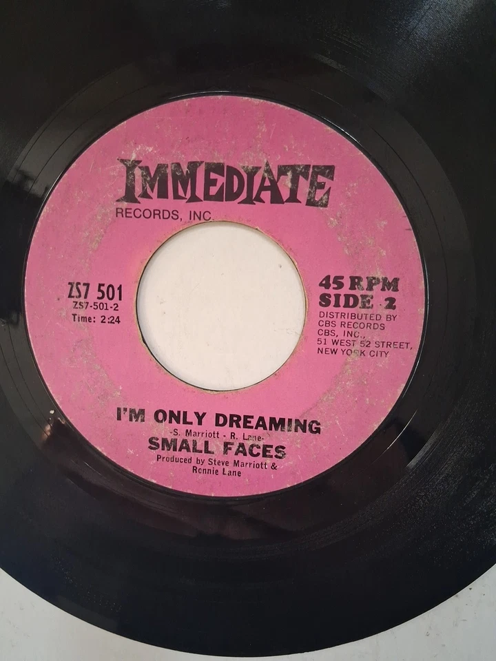 45 RPM Vinyl Record Small Faces Itchycoo Park Immediate Records VG - Image 4 of 4