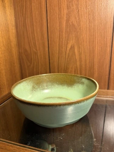 Vintage Frankoma Pottery 7.25” Bowl in Prairie Green - CHIPS SEE PICTURES