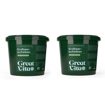 GreatVita Erdbeerscheiben 2x 400g | gefriergetrocknete Erdbeeren in Scheiben