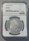 1878 S $1 Morgan Silver Dollar NGC MS63 Uncirculated Coin
