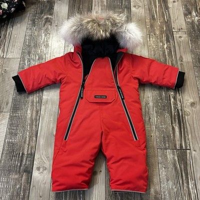 Canada Goose Baby Lamb 3-6 Month Red Snowsuit NWOT