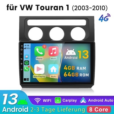 DAB+ Für VW Touran 1T1 1T2 1T3 2003-10 Android Autoradio GPS WIFI Carplay 4+64GB