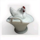 Vintage Westmoreland Glass Hen On Nest Basket  Milk Glass  Covered 5" Excellent
