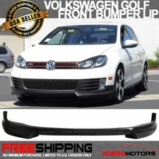 Fits 10-14 Volkswagen VW Golf 6 GTI RG Style Front Bumper Lip Unpainted Black PU
