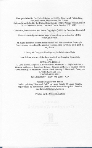 Liebe & Verlust: Geschichten des Herzens herausgegeben von Georgina Hammick (1992 HC mit DJ) - Bild 4 von 14