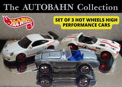 SELTENER 3er SET CLASSIC HOT WHEELS DIECAST SPORTWAGEN PORSCHE 911 CORVETTE COBRA