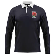 Embroidered VE Day Rugby Shirt Mens Red Poppy Jersey for 80th Anniversary