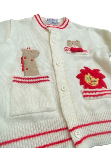 Toddler Sweater 4T White Button Down Sweater With Animals Kids Exchange - Picture 2 of 9