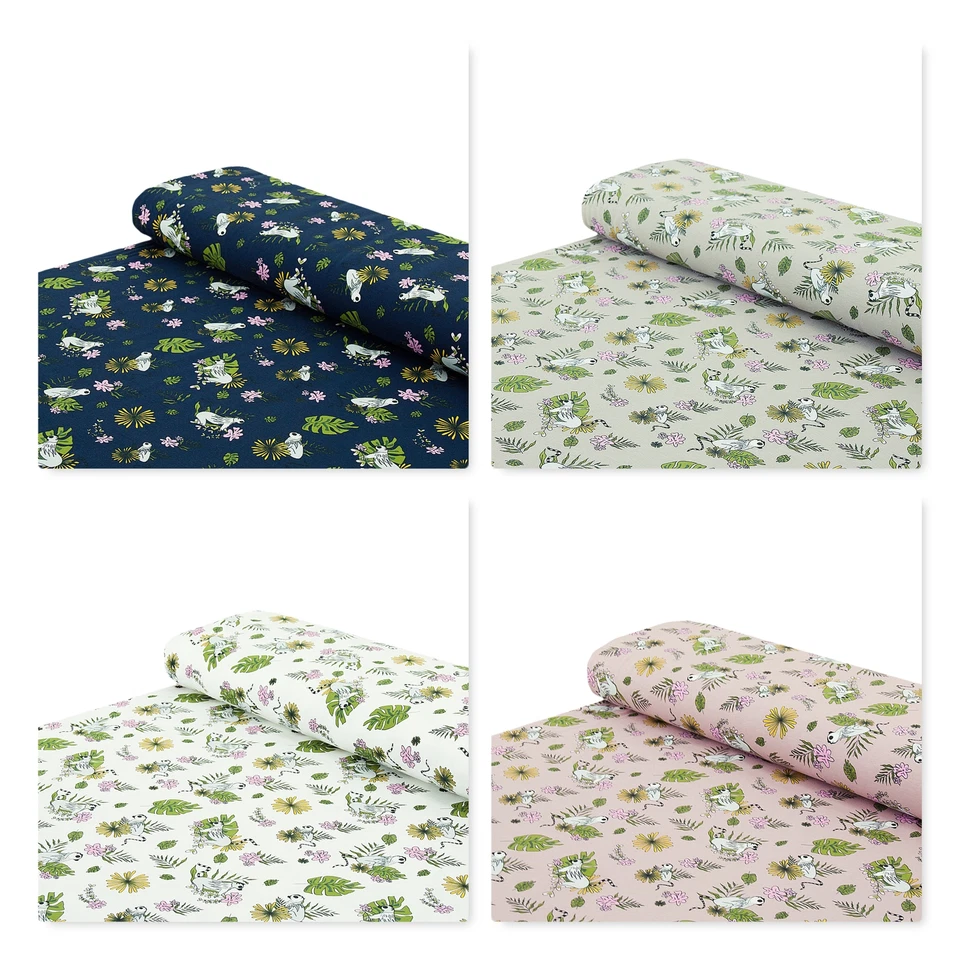 NADELTRAUM Baumwoll - Jersey Stoff Lemuren Äffchen - Meterware ab 25 x 145 cm - zum Nähen