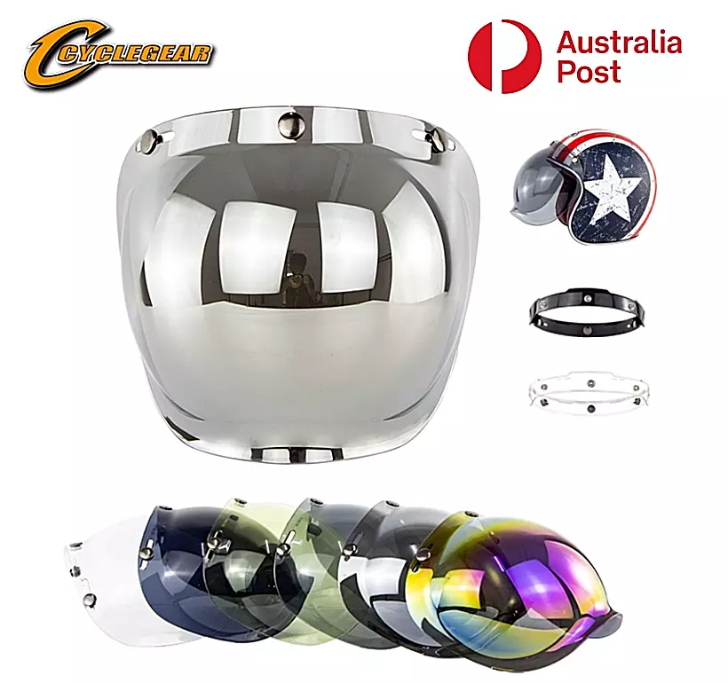 Motorcycle Helmet Bubble Visor Open Face Helmet Visor Vintage Face Shield Mask