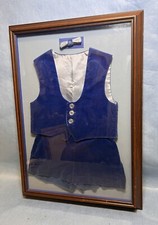 1960s Cobalt Blue vest Shorts Bow tie Outfit Children s In Picture Frame