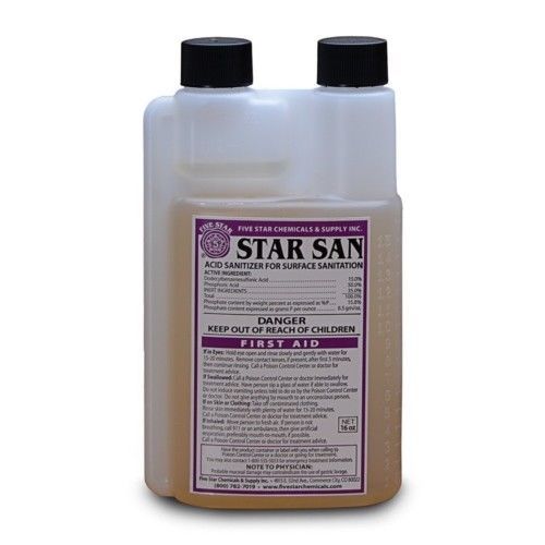 STAR SAN Sanitizer for Home Brew Beer No Rinse 8 oz Five Star Chemicals