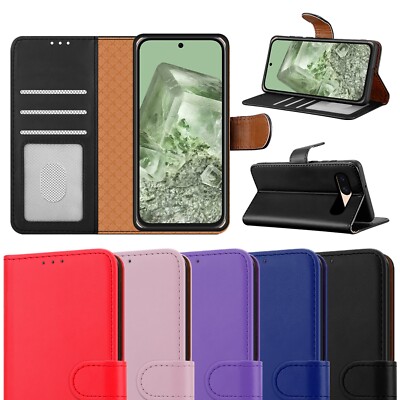 Für Google Pixel 8a Handyhülle Leder Wallet Flip RFID Karten Schutz Cover
