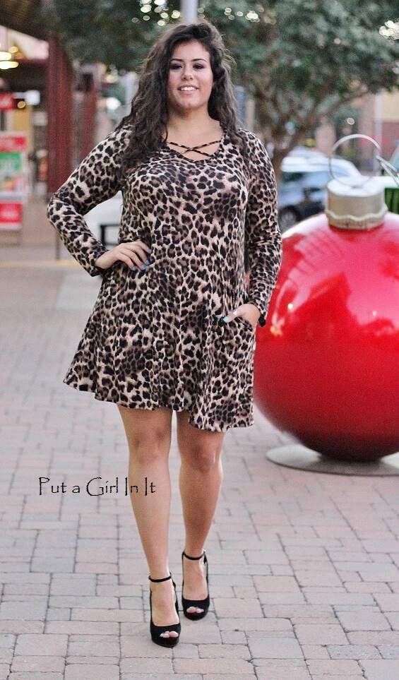 New Womens PLUS SIZE LEOPARD PRINT BOHO BABYDOLL POCKETS SWING DRESS 1X 2X USA eBay