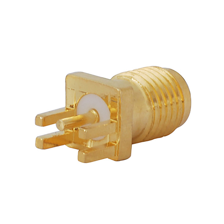 10 Pack SMA Female End Launch PCB Connectors | 1mm Hole Gold Plated RF Adapter