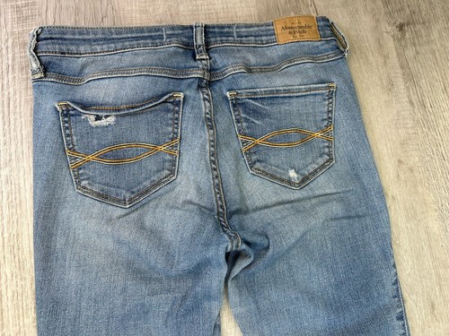 Abercrombie Fitch Jeans Blue Distress Grunge Skinny Denim 4 W27 (Actual 27X28.5) - Picture 9 of 24