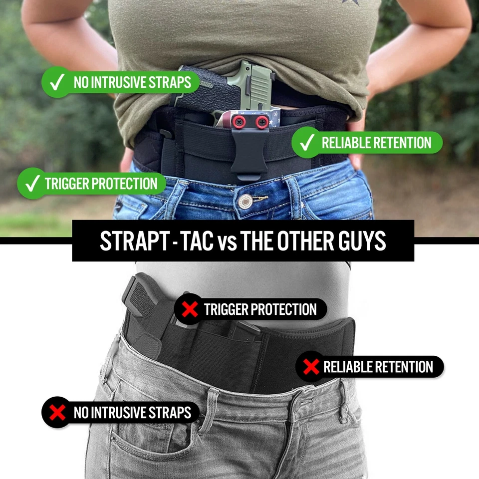 Clip & Carry STRAPT-TAC Belly Band Holster ~ Works w/ any IWB Kydex Gun Holster  - Image 4 of 4