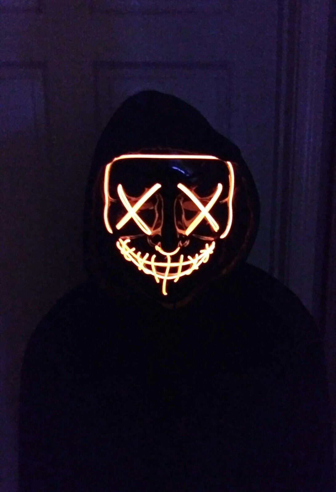 Orange Anroll Halloween LED Light Up Face Mask