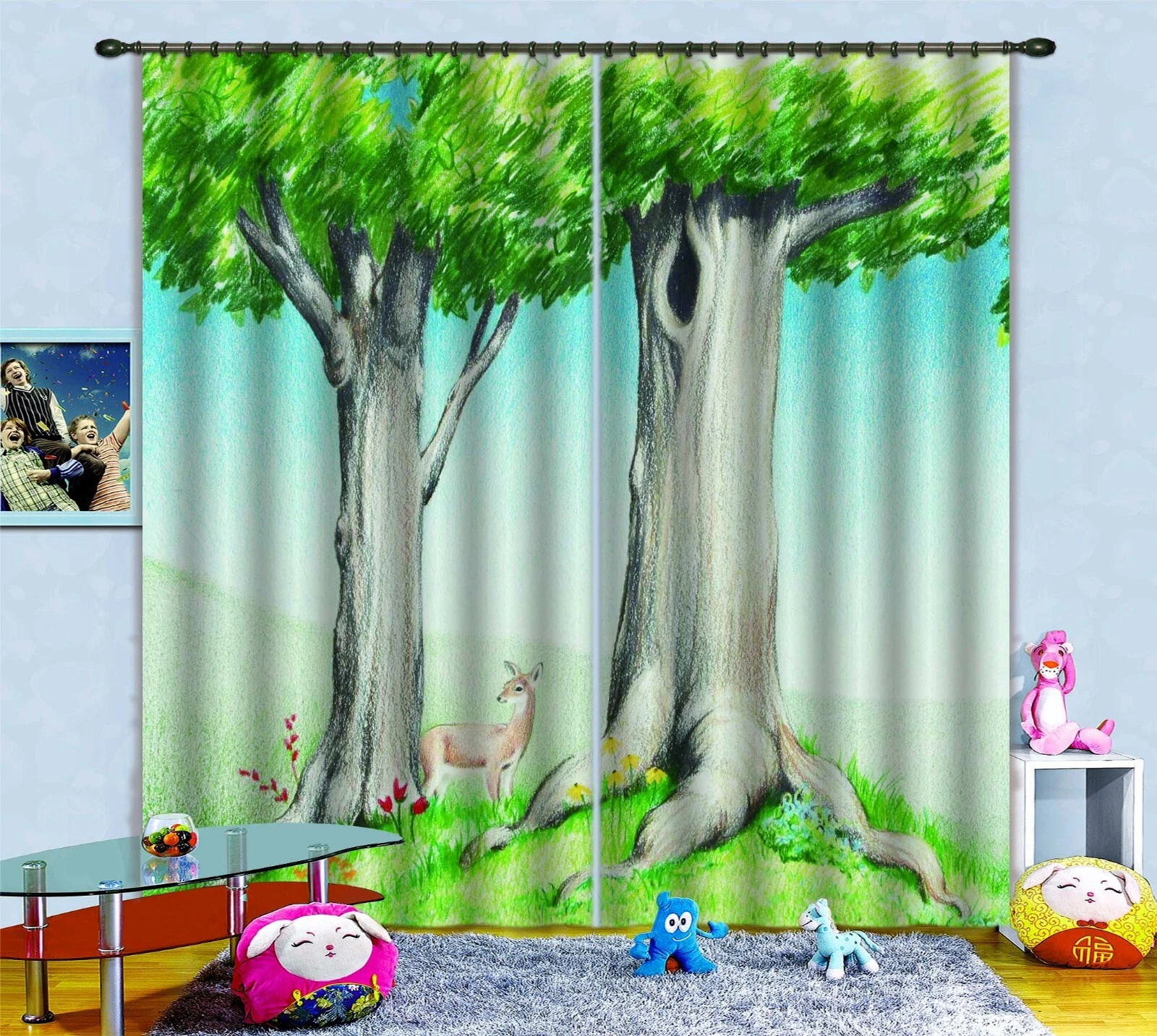 3D Hand Drawn Tree ZHUB749 Photo Curtain Window Blockout Fabric Amy 2023