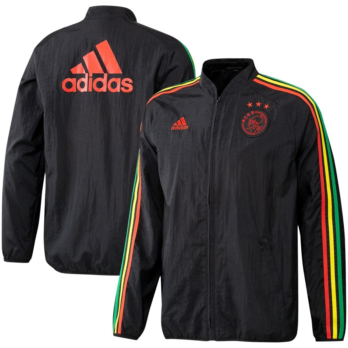 adidas Ajax Amsterdam Icons Black Woven Track Jacket Bob adidas Ajax Amsterdam Icons Black Woven Track Jacket Bob