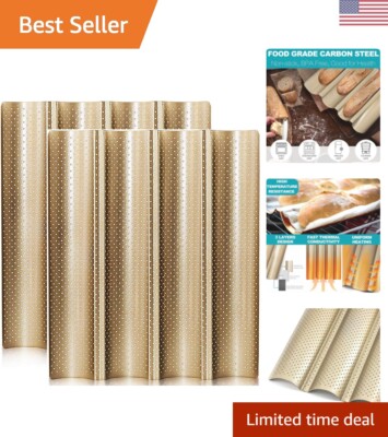 Nonstick Perforated French Bread Baking Pan Pack 15