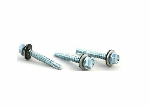 Hex Head #8x 1" Unslotted Self Drilling Sheet Metal Screws Neoprene Washer 250 - Picture 2 of 3