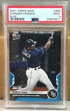 2021 TOPPS NOW #680 WANDER FRANCO PSA 9 MINT RAYS Call-Up Blue Parallel 16/49